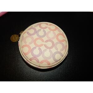 Coach Small Signature Round Coin Purse Bag